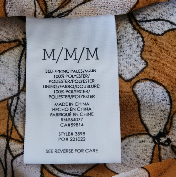 CABI FLORAL SHEER LINED V-NECK FLOWY SUMMER LIGHTWEIGHT BLOUSE SIZE MEDIUM EUC - Picture 7 of 8